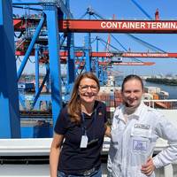 Claudia Paschkewitz, Columbia Group’s Managing Director of Sustainability, Diversity & Inclusion, with 2nd Officer Olena Kokorieva (Photo: Columbia Group)